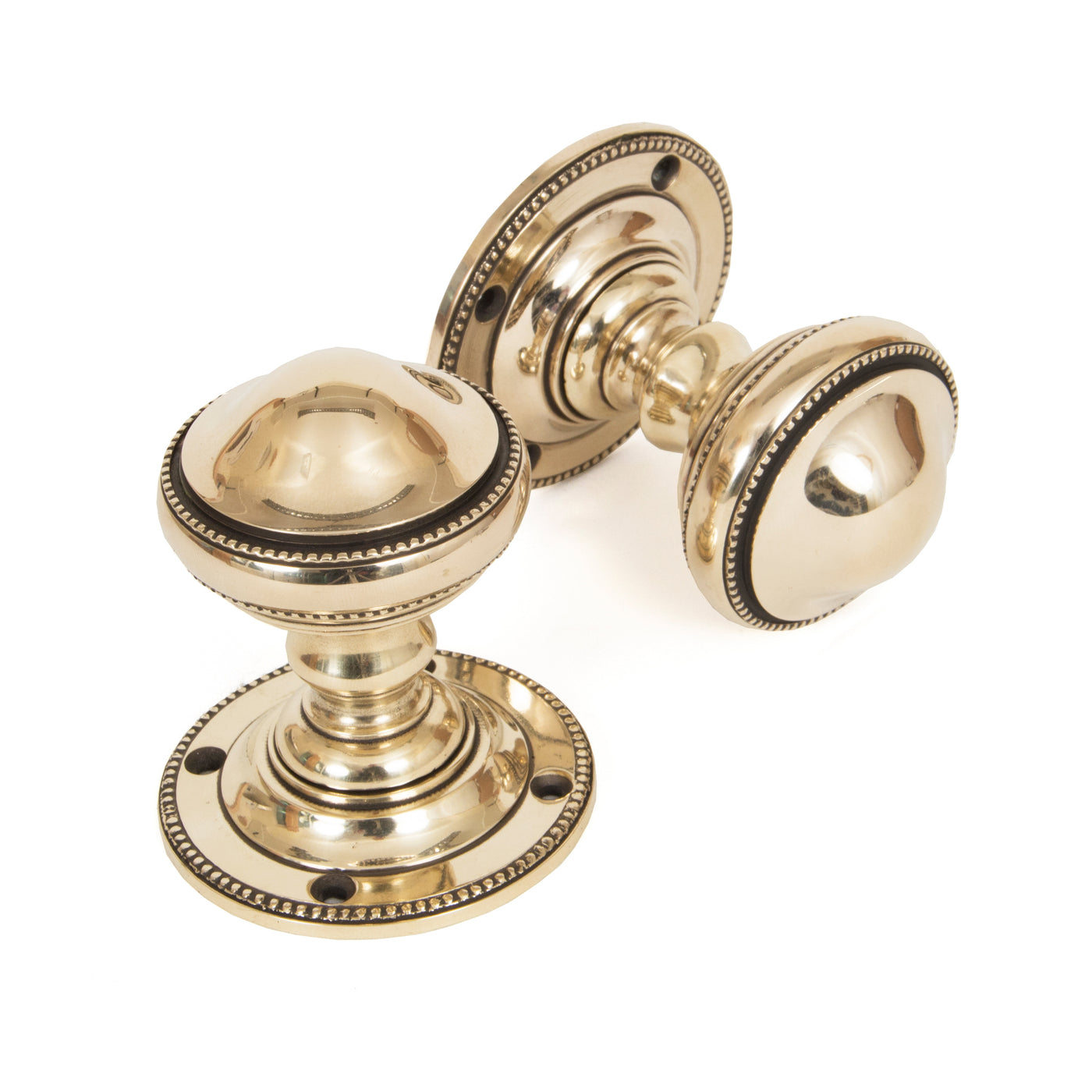 From The Anvil 83862 - Aged Brass Brockworth Mortice Knob Set  #finish_aged-brass