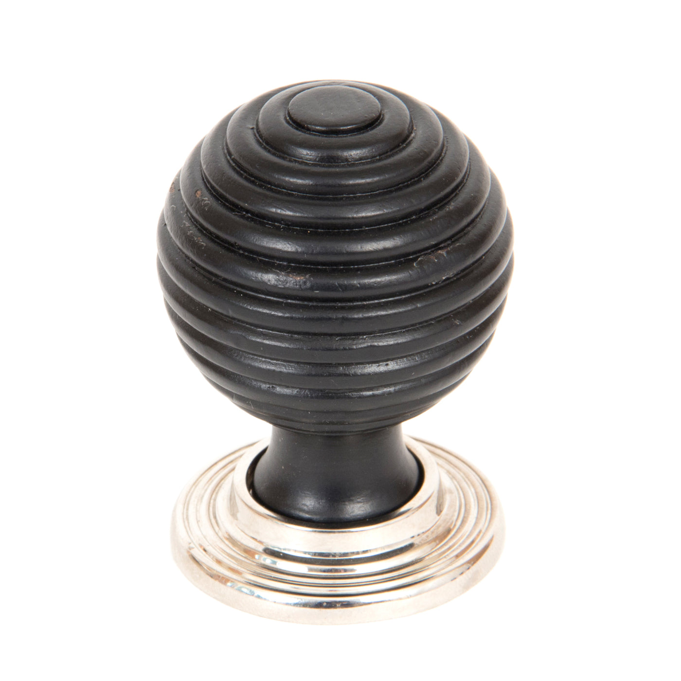 From The Anvil 83870 - Ebony and PN Beehive Cabinet Knob 38mm #finish_ebony-&-polished-nickel