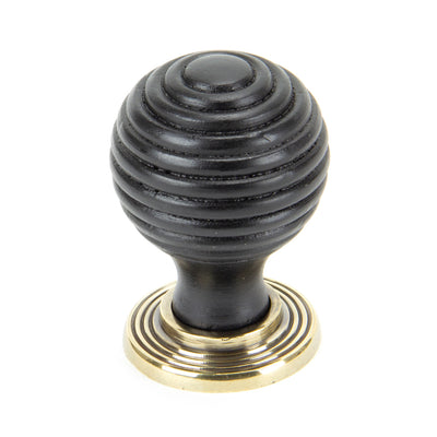 From The Anvil 83871 - Ebony and AB Beehive Cabinet Knob 35mm #finish_ebony-&-aged-brass