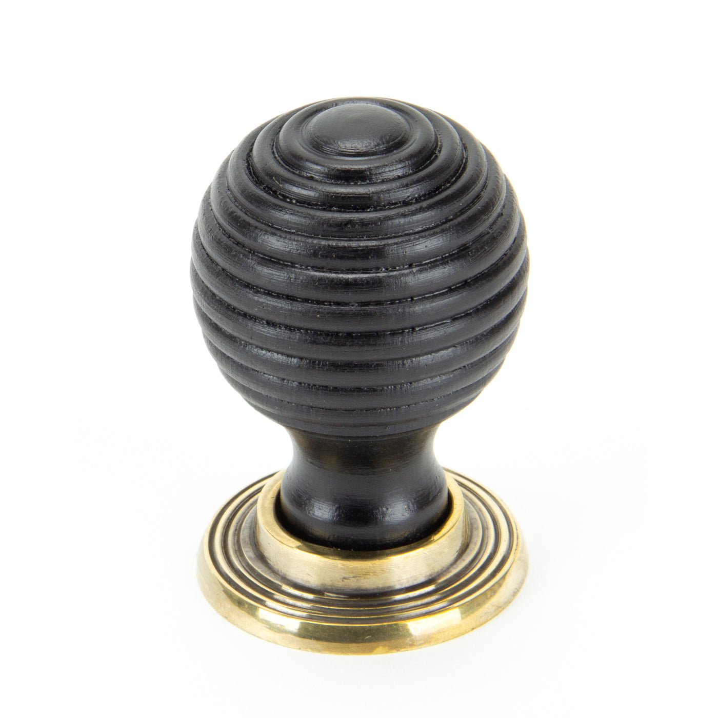 From The Anvil 83872 - Ebony and AB Beehive Cabinet Knob 38mm #finish_ebony-&-aged-brass