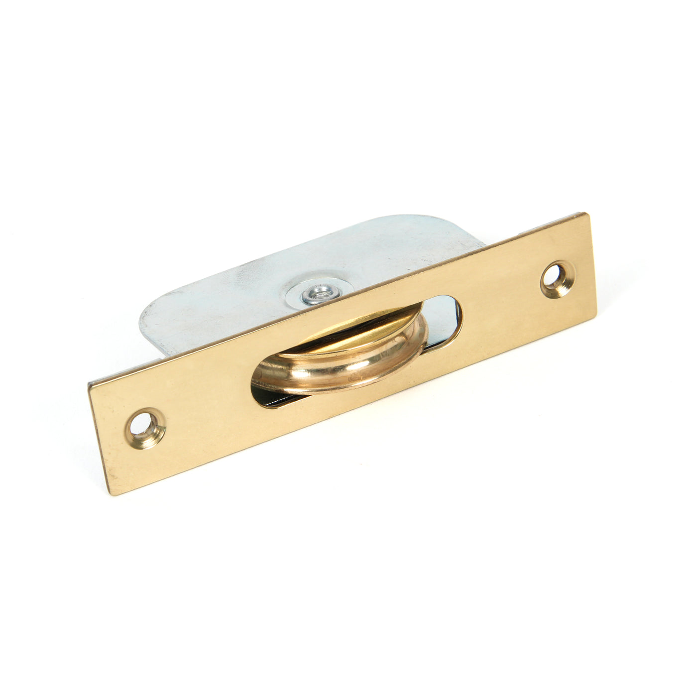 From The Anvil 83891 - Lacquered Brass Square Ended Sash Pulley 75kg  #finish_lacquered-brass