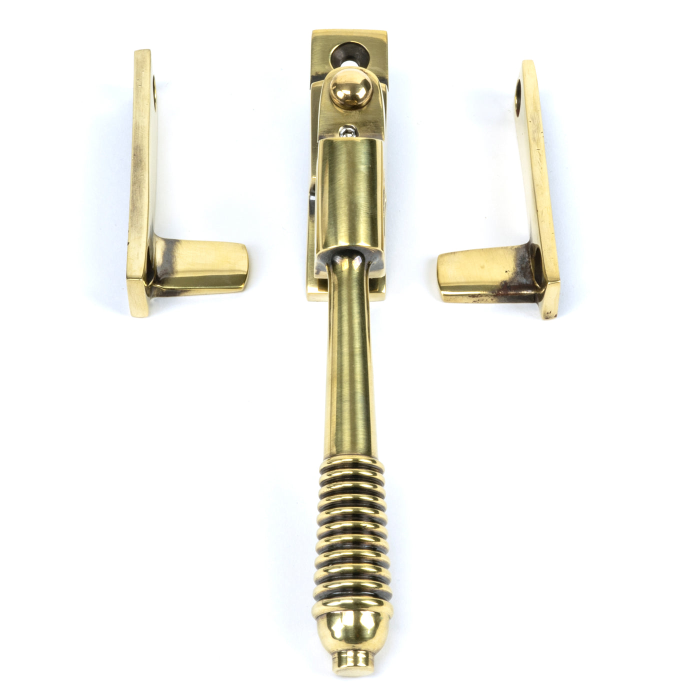 From The Anvil 83911 - Aged Brass Night-Vent Locking Reeded Fastener