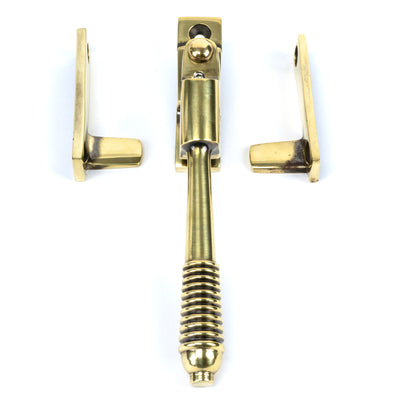 From The Anvil 83911 - Aged Brass Night-Vent Locking Reeded Fastener