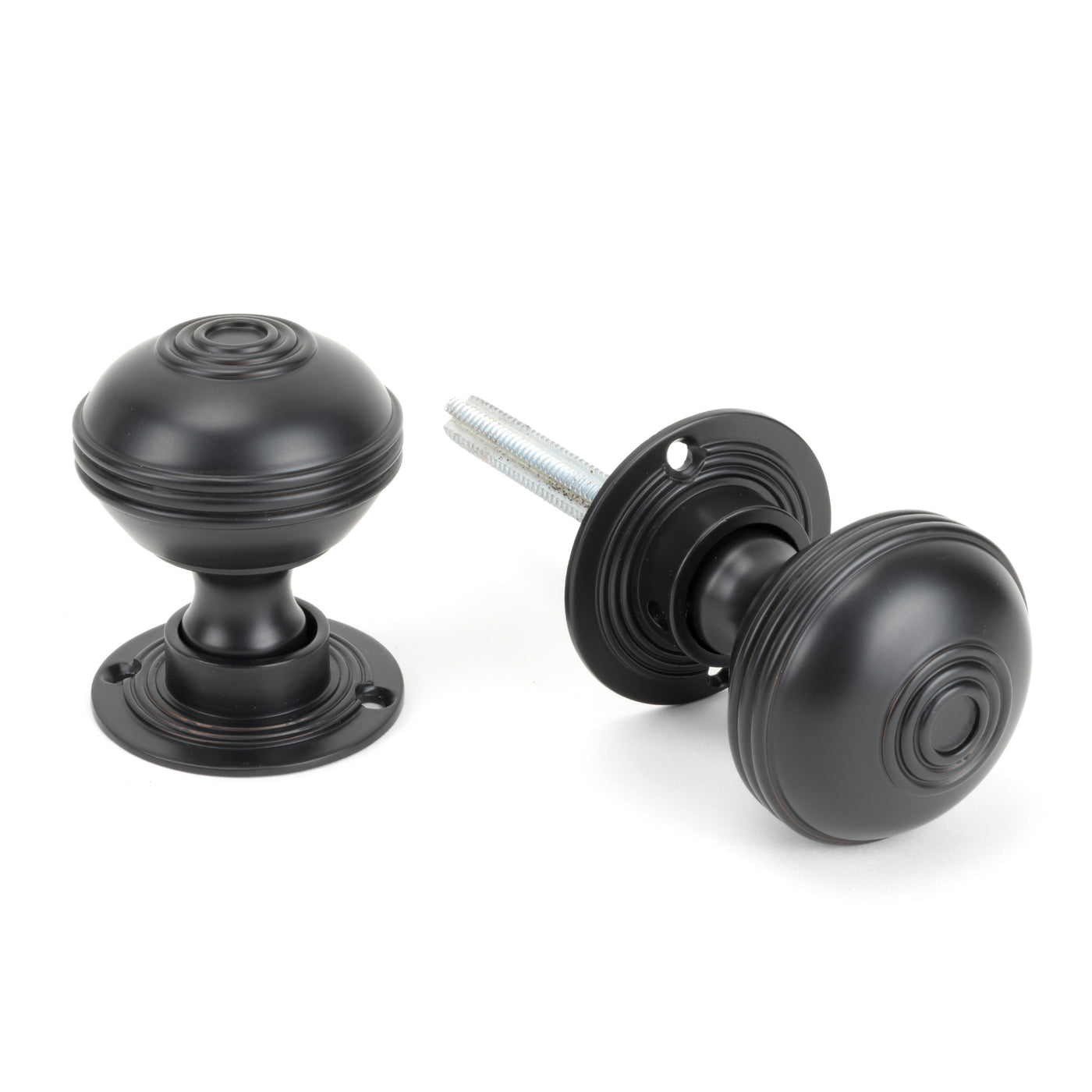 From The Anvil 83945 - Aged Bronze 50mm Prestbury Mortice/Rim Knob Set #finish_aged-bronze