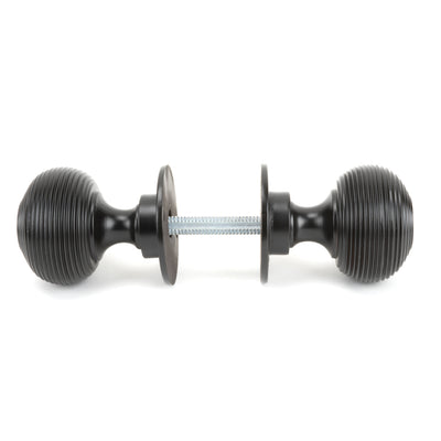 From The Anvil 83947 - Aged Bronze Heavy Beehive Mortice/Rim Knob Set #finish_aged-bronze