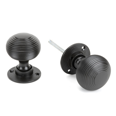 From The Anvil 83947 - Aged Bronze Heavy Beehive Mortice/Rim Knob Set  #finish_aged-bronze