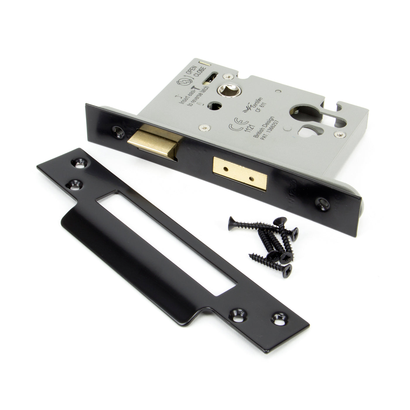 From The Anvil 90056 - Black 3" Euro Profile Sash Lock