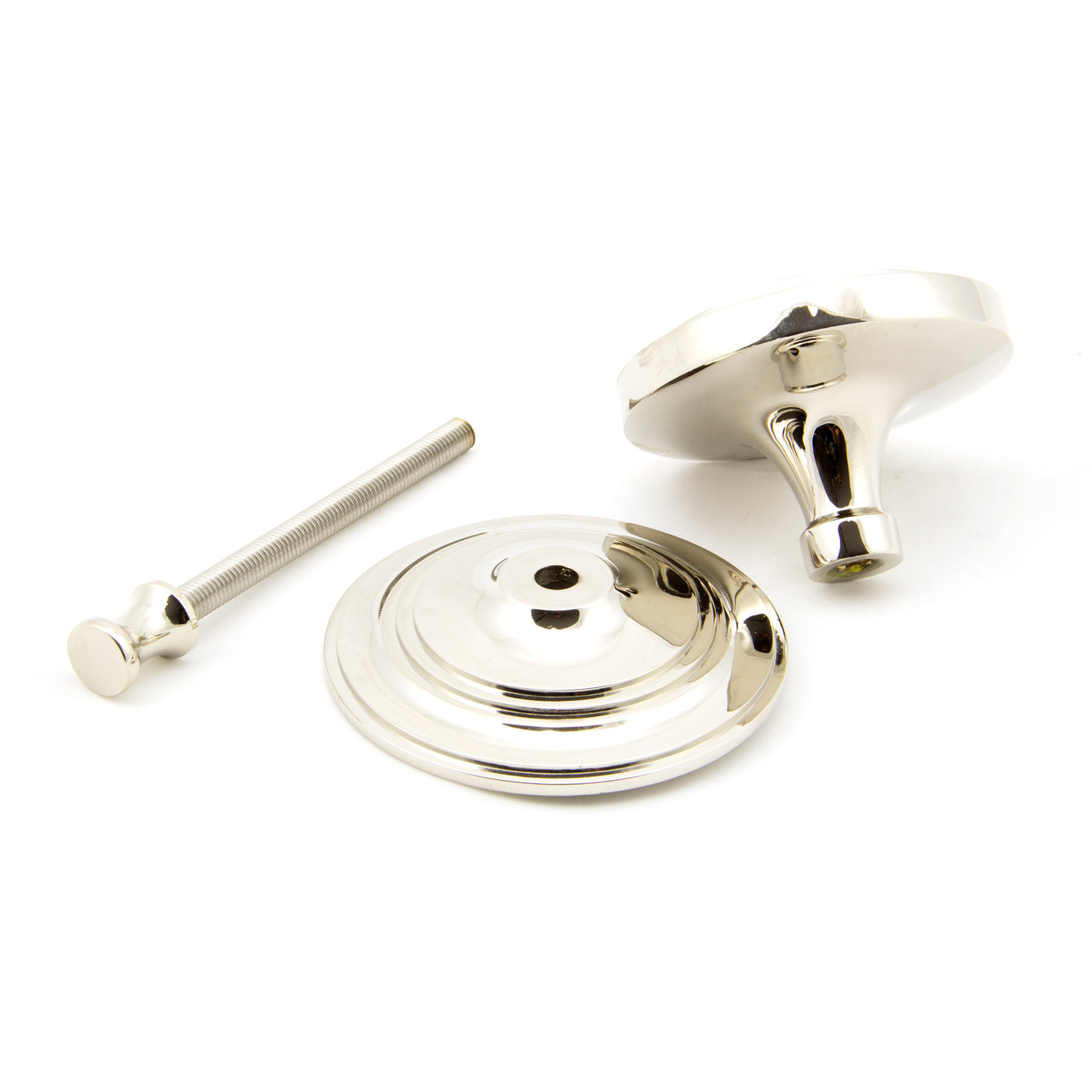 From The Anvil 90068 - Polished Nickel Art Deco Centre Door Knob #finish_polished-nickel