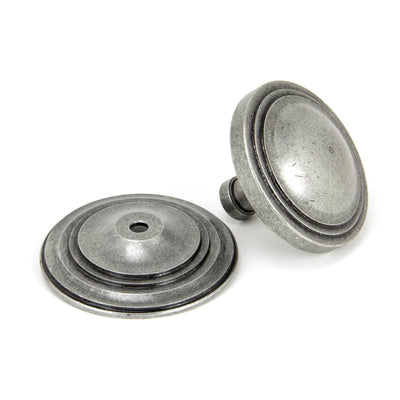 From The Anvil 90069 - Pewter Art Deco Centre Door Knob #finish_pewter-patina