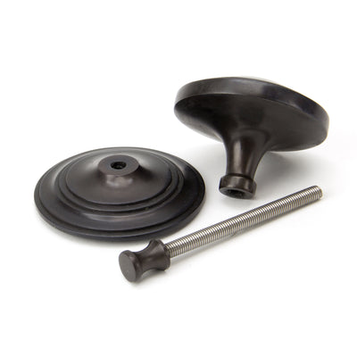 From The Anvil 90072 - Aged Bronze Art Deco Centre Door Knob #finish_aged-bronze