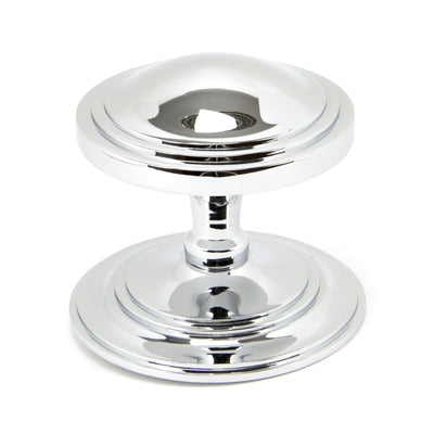 From The Anvil 90073 - Polished Chrome Art Deco Centre Door Knob  #finish_polished-chrome