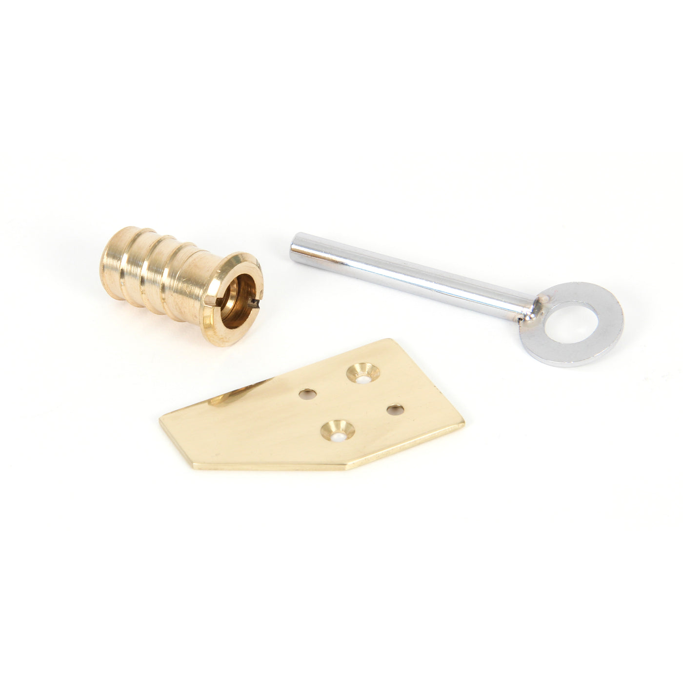 From The Anvil 90271 - Polished Brass Key-Flush Sash Stop #finish_polished-brass