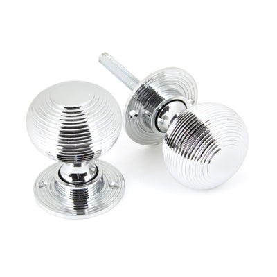 From The Anvil 90273 - Polished Chrome Heavy Beehive Mortice/Rim Knob Set  #finish_polished-chrome