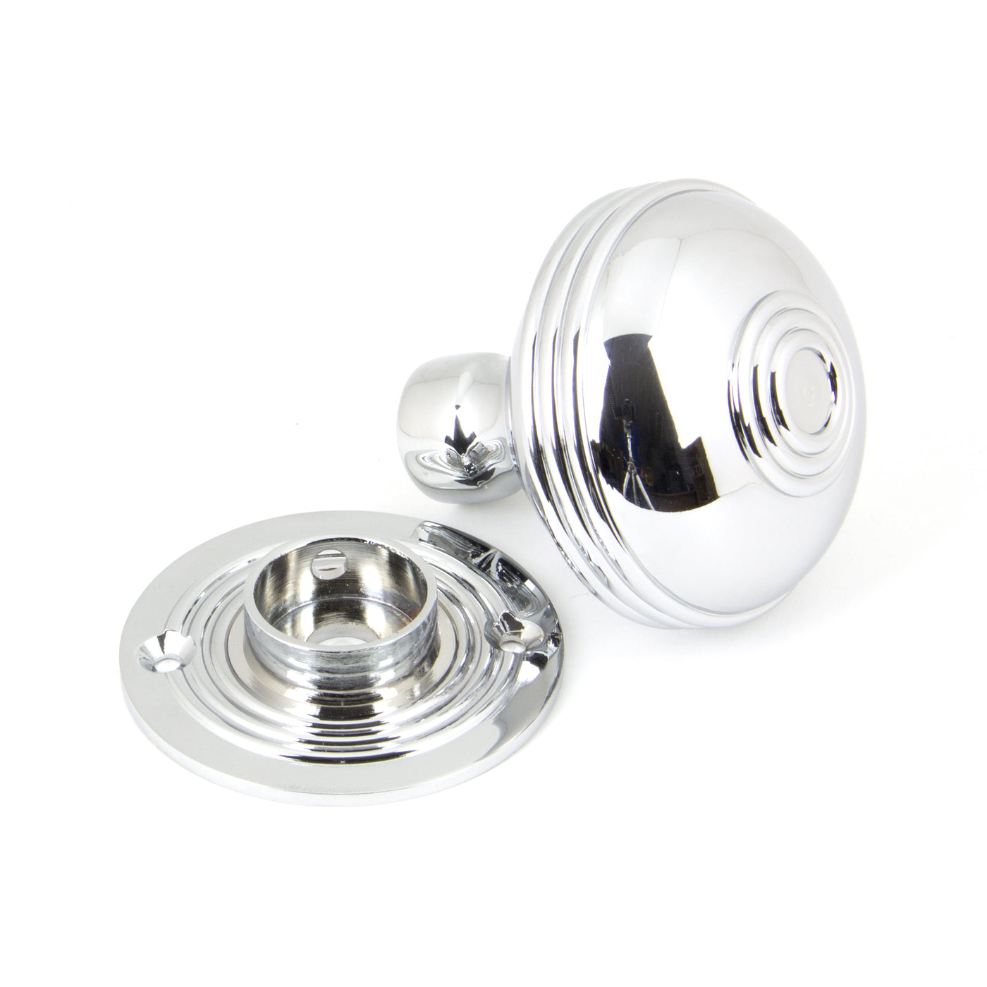 From The Anvil 90275 - Polished Chrome 63mm Prestbury Mortice/Rim Knob Set