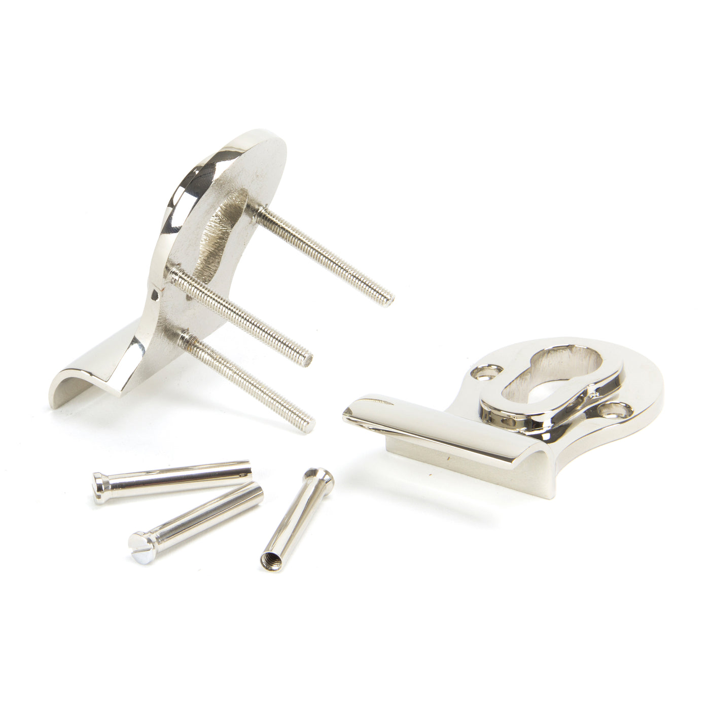 From The Anvil 90282 - Polished Nickel 50mm Euro Door Pull (Back to Back fixings) #finish_polished-nickel