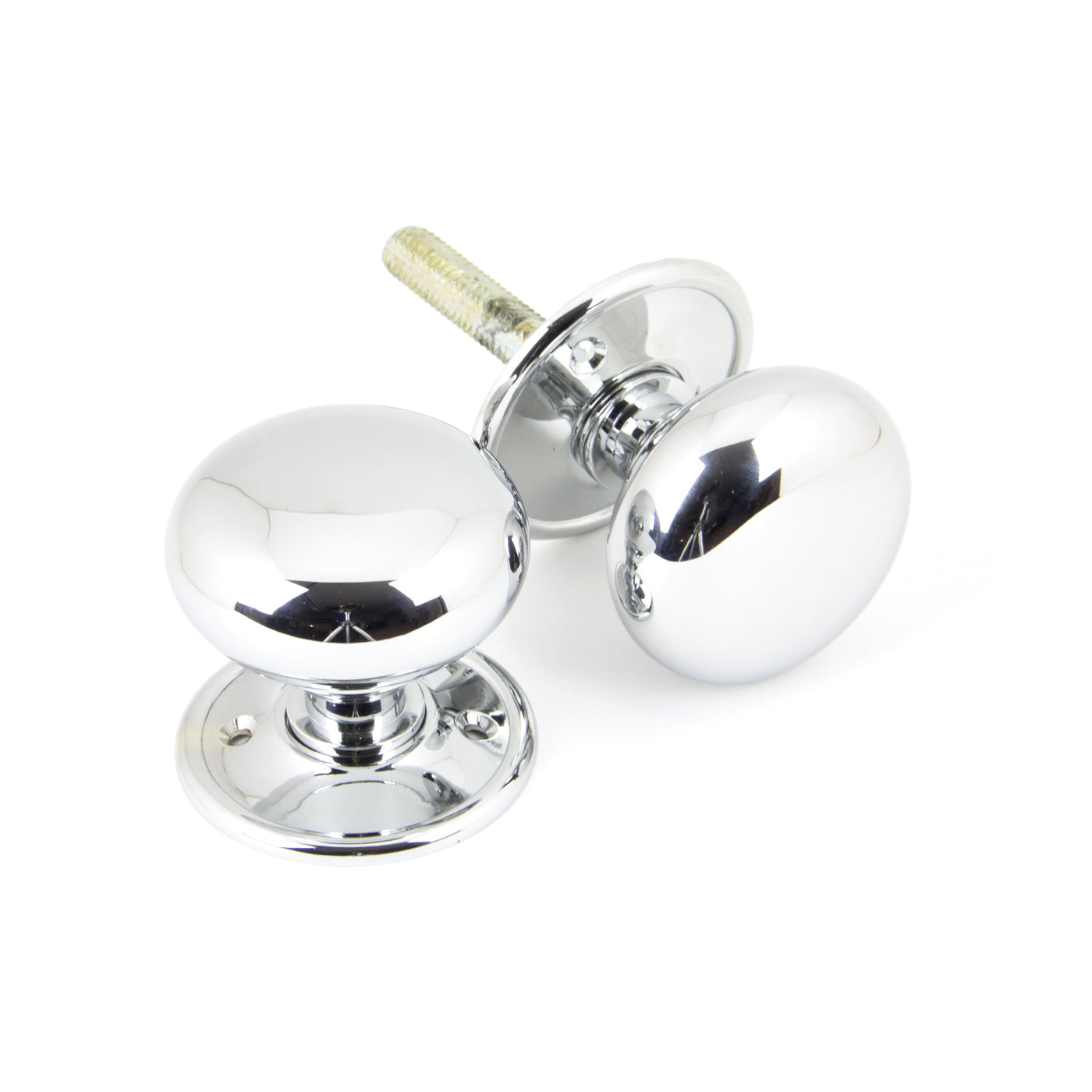 From The Anvil 90291 - Polished Chrome Mushroom Mortice/Rim Knob Set #finish_polished-chrome