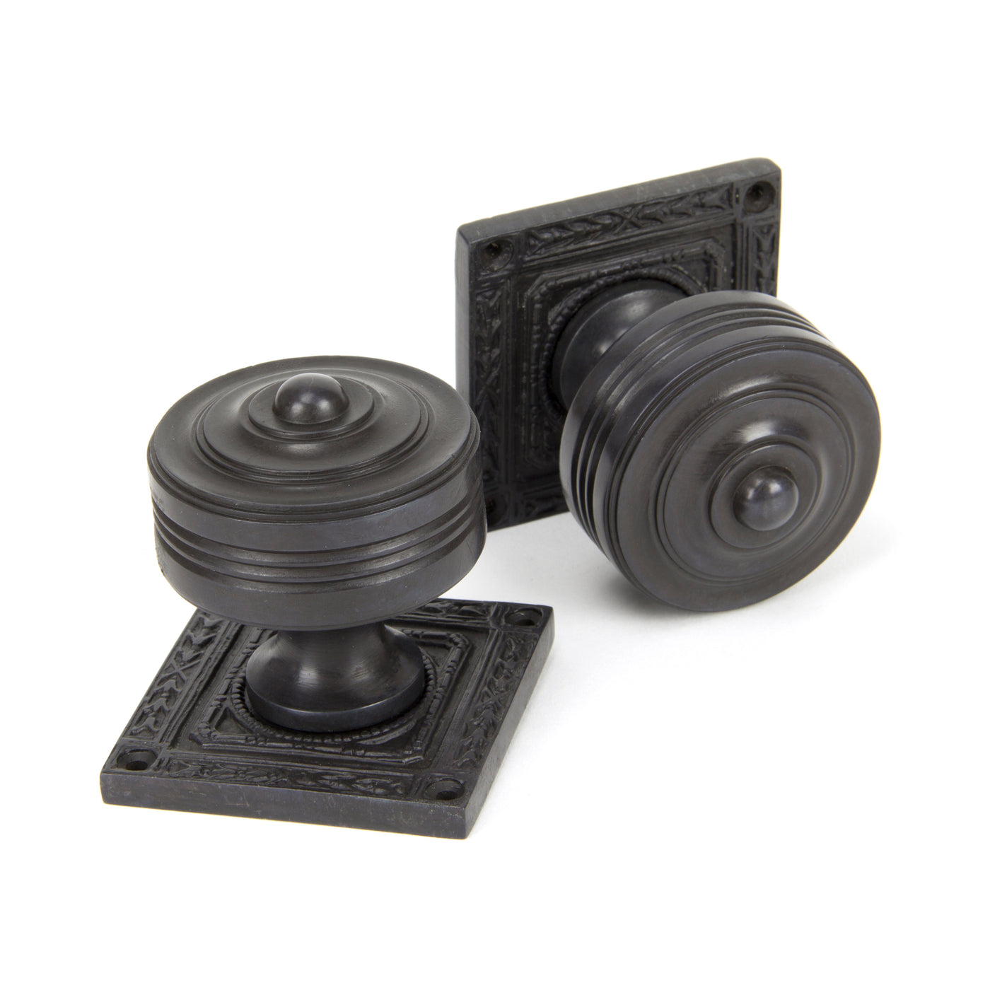 From The Anvil 90293 - Aged Bronze Tewkesbury Square Mortice Knob Set  #finish_aged-bronze