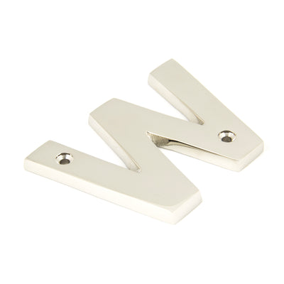 From The Anvil 90303W - Polished Nickel Letter W #finish_polished-nickel