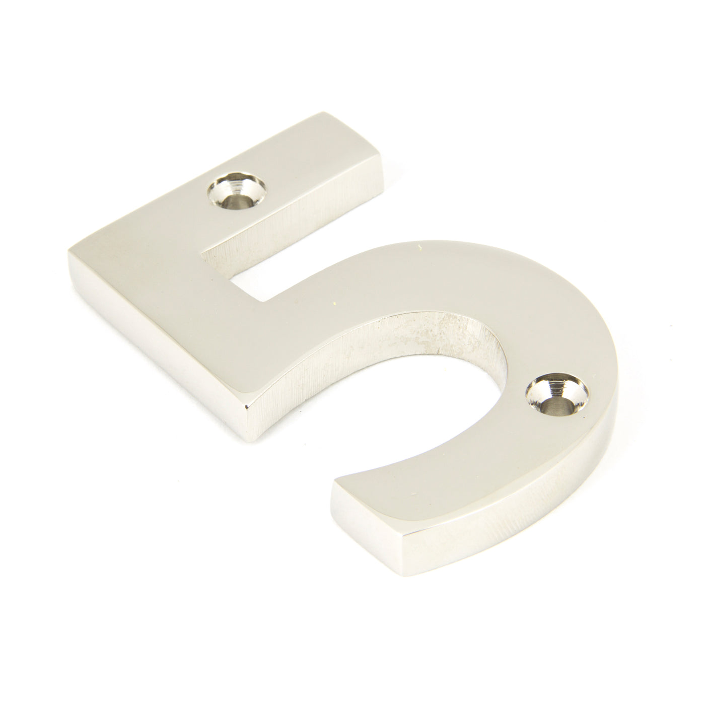 From The Anvil 90315 - Polished Nickel Numeral 5 #finish_polished-nickel