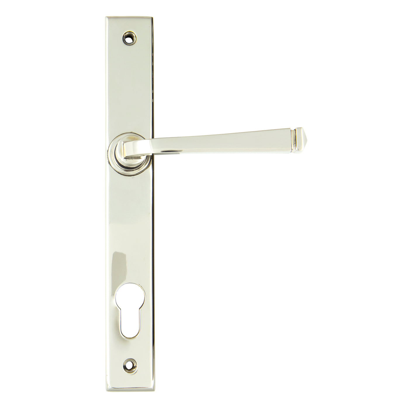 From The Anvil 90356 - Polished Nickel Avon Slimline Lever Espag. Lock Set #finish_polished-nickel