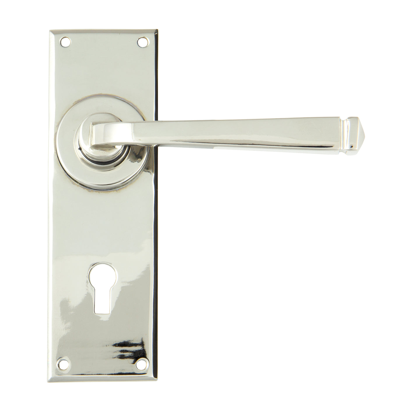 From The Anvil 90360 - Polished Nickel Avon Lever Lock Set #finish_polished-nickel