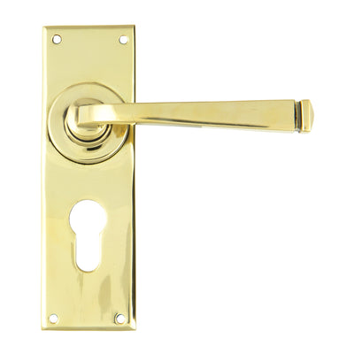 From The Anvil 90370 - Aged Brass Avon Lever Euro Lock Set #finish_aged-brass