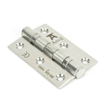 From The Anvil 91478 - External Beeswax 4" Ball Bearing Butt Hinge (pair) #finish_satin-stainless-steel