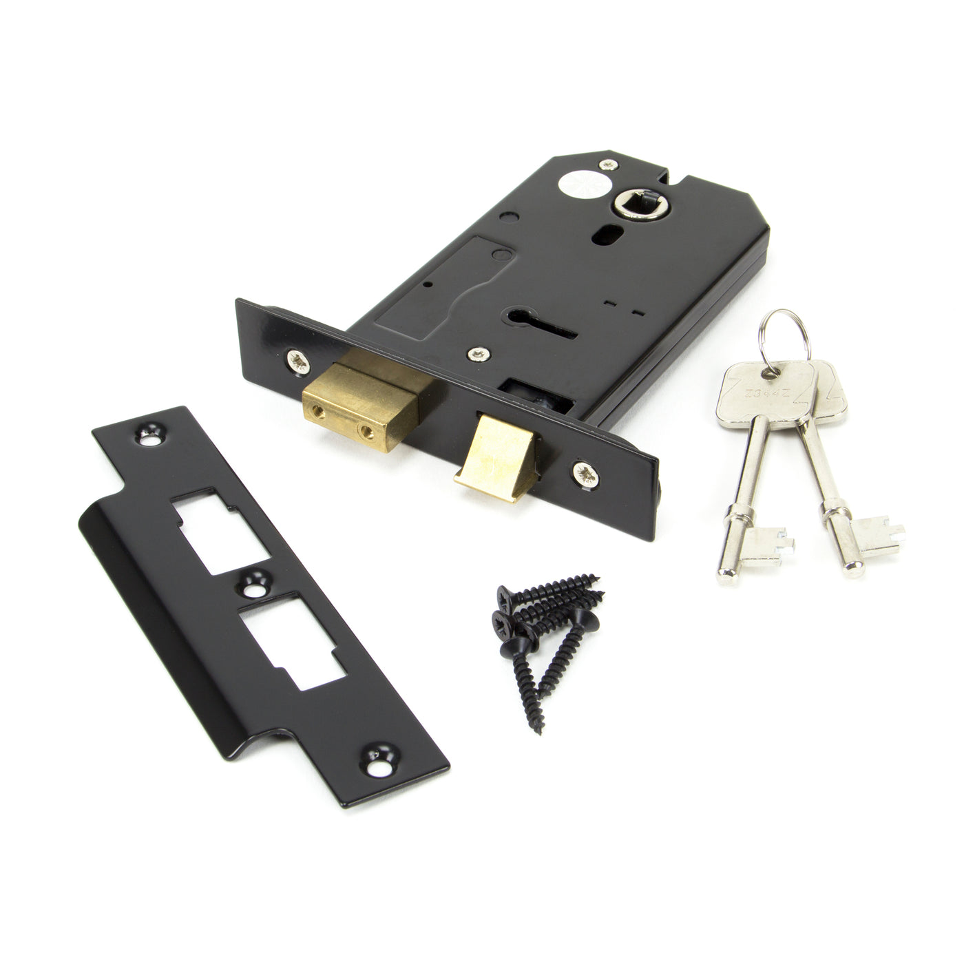 From The Anvil 91116 - Black 5" Horizontal 3 Lever Sash Lock #finish_black