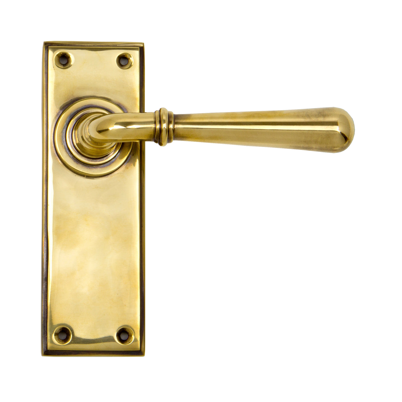 From The Anvil 91415 - Aged Brass Newbury Lever Latch Set #finish_aged-brass