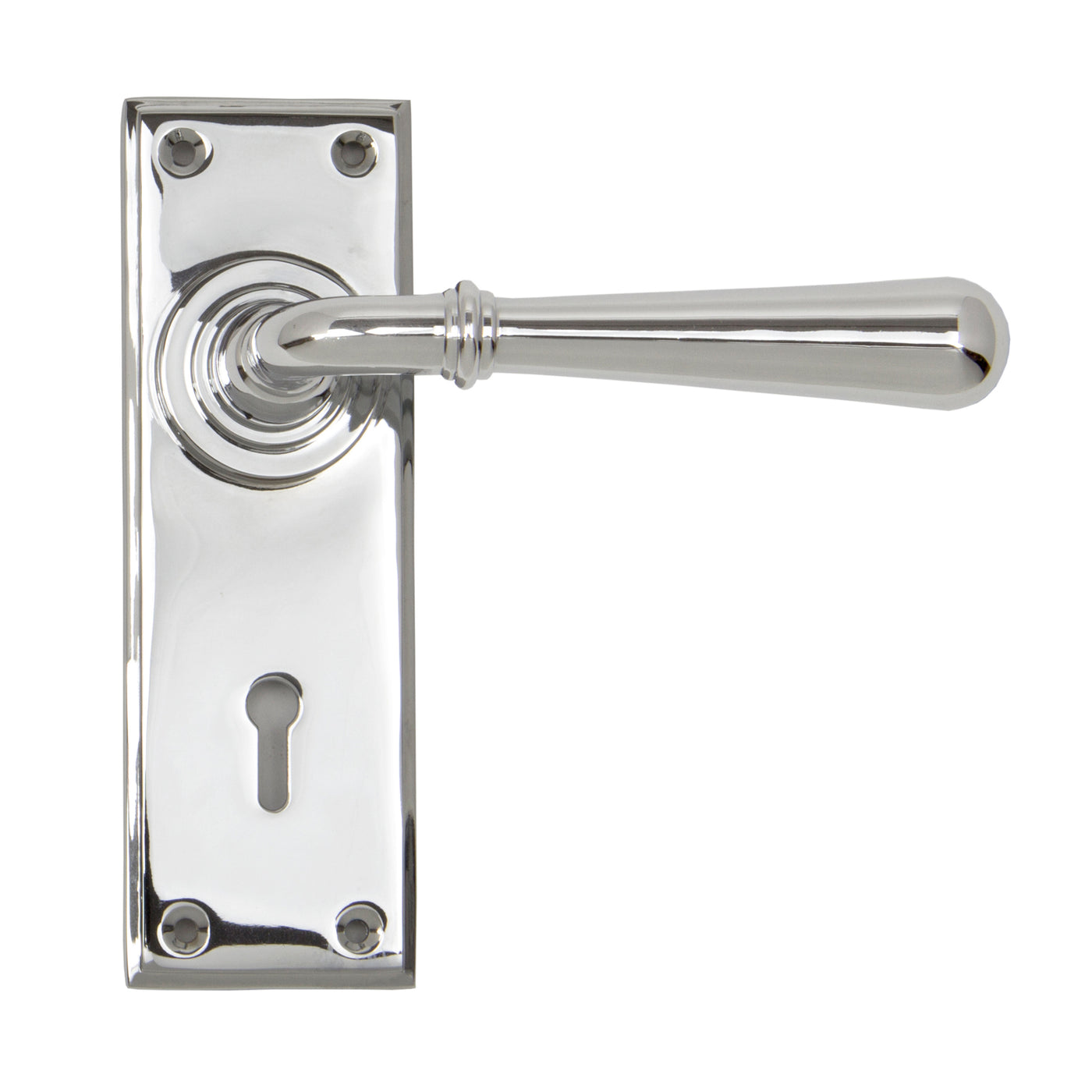 From The Anvil 91421 - Polished Chrome Newbury Lever Lock Set #finish_polished-chrome