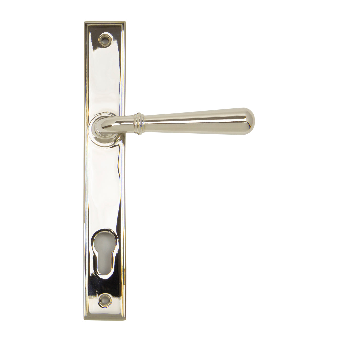 From The Anvil 91427 - Polished Nickel Newbury Slimline Lever Espag. Lock Set #finish_polished-nickel