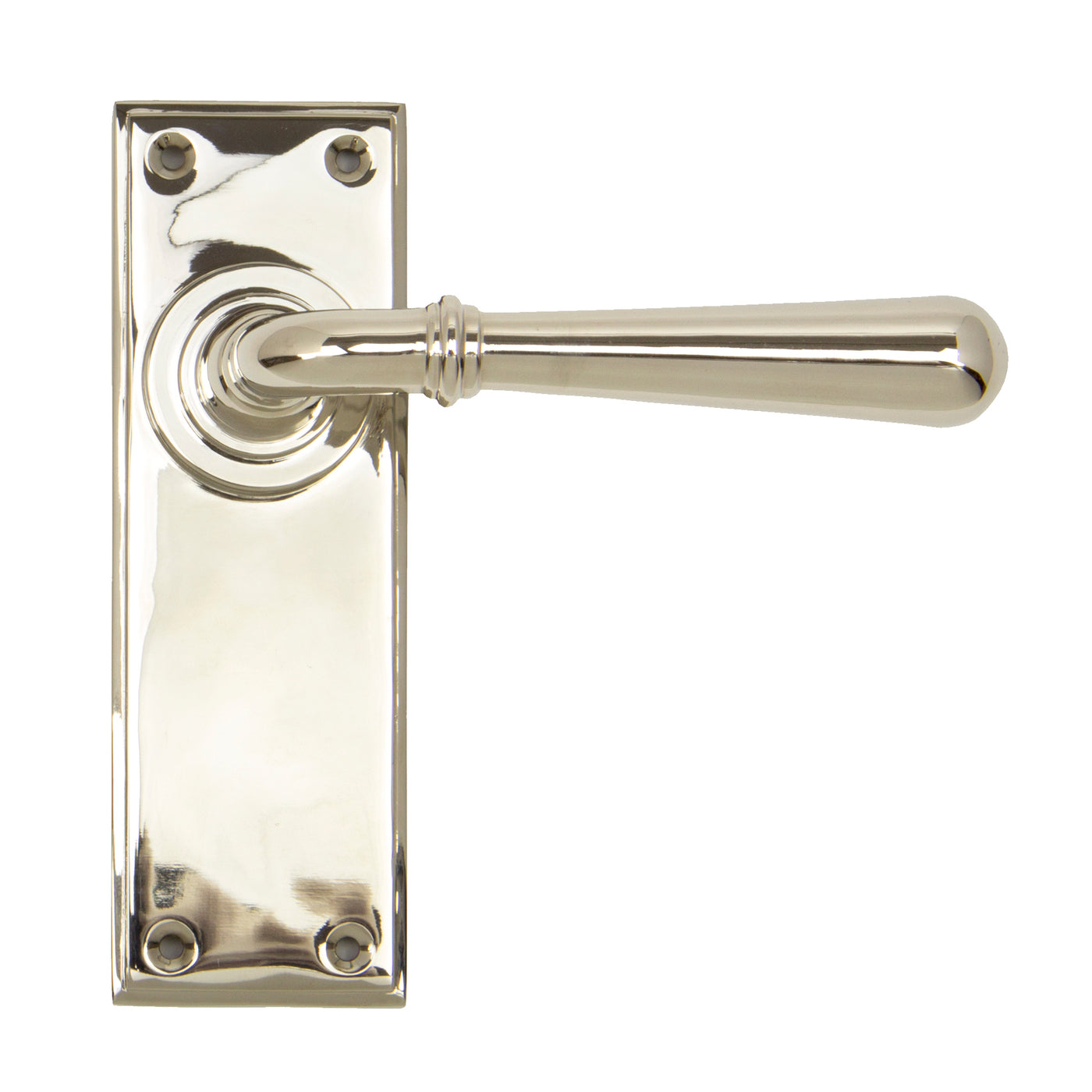 From The Anvil 91429 - Polished Nickel Newbury Lever Latch Set #finish_polished-nickel