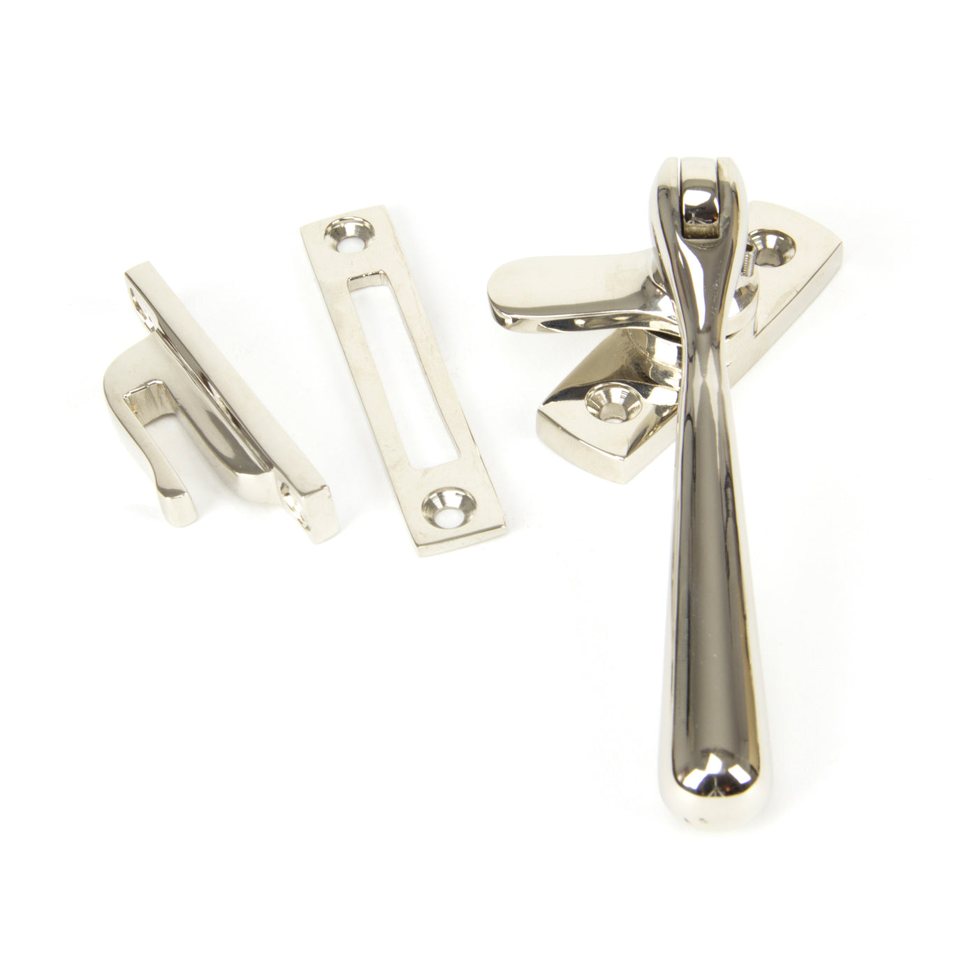 From The Anvil 91455 - Polished Nickel Locking Newbury Fastener #finish_polished-nickel