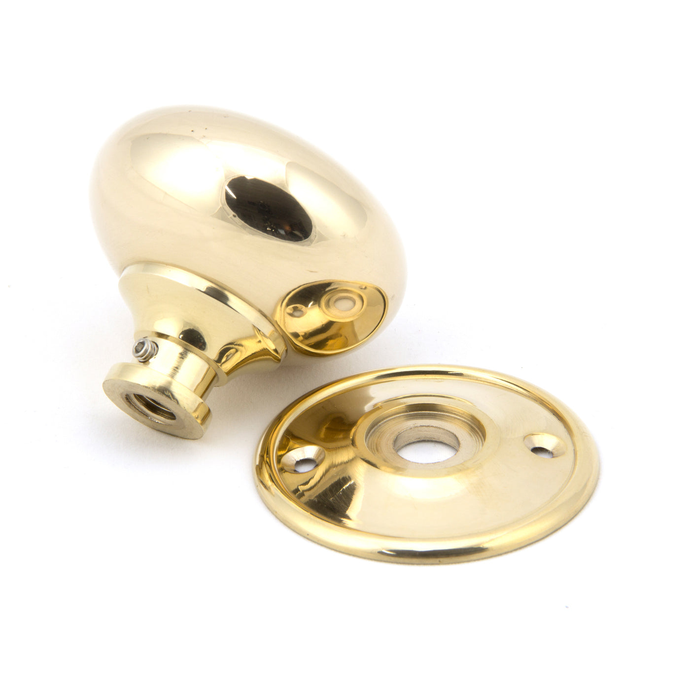 From The Anvil 91529 - Polished Brass 57mm Mushroom Mortice/Rim Knob Set