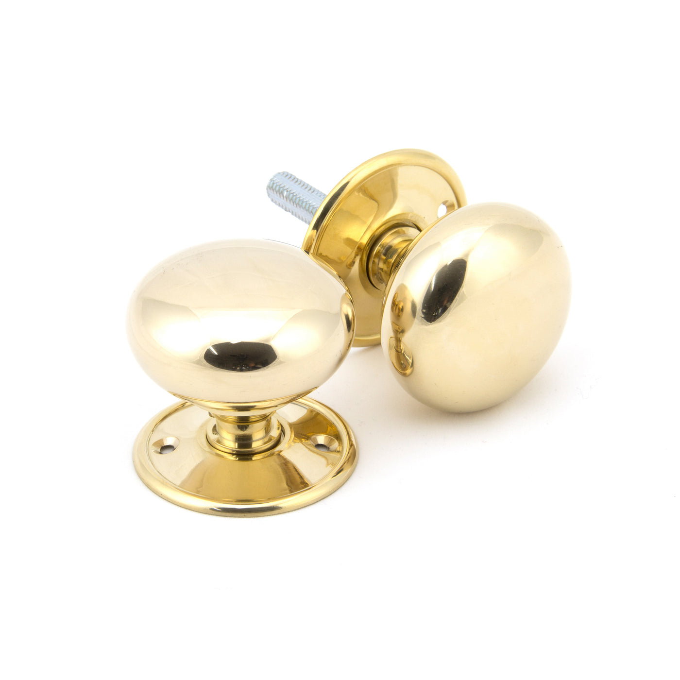 From The Anvil 91529 - Polished Brass 57mm Mushroom Mortice/Rim Knob Set #finish_polished-brass