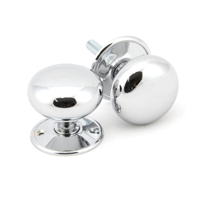 From The Anvil 91532 - Polished Chrome 57mm Mushroom Mortice/Rim Knob Set #finish_polished-chrome