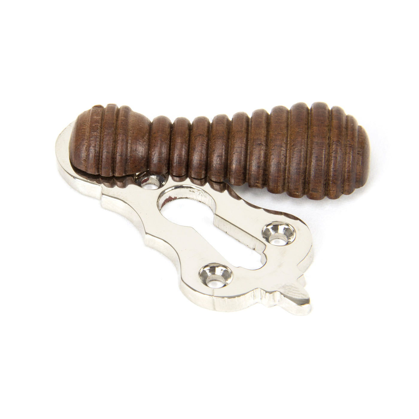 From The Anvil 91534 - Rosewood & Polished Nickel Beehive Escutcheon #finish_rosewood-&-polished-nickel