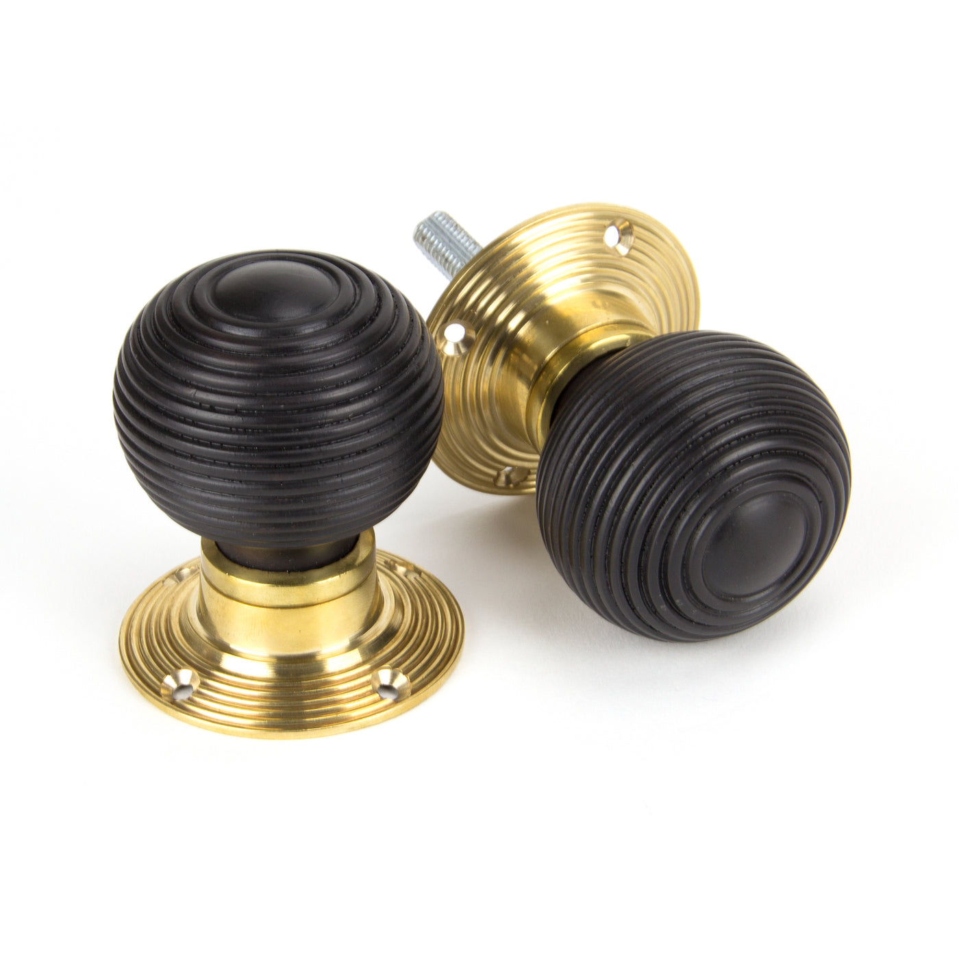 From The Anvil 91762 - Ebony and PB Cottage Mortice/Rim Knob Set - Small  #finish_ebony