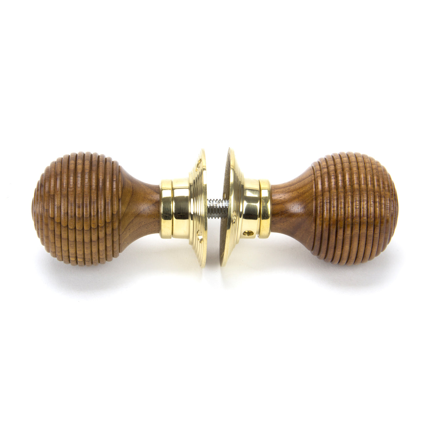 From The Anvil 91787 - Rosewood & Polished Brass Beehive Mortice/Rim Knob Set #finish_rosewood