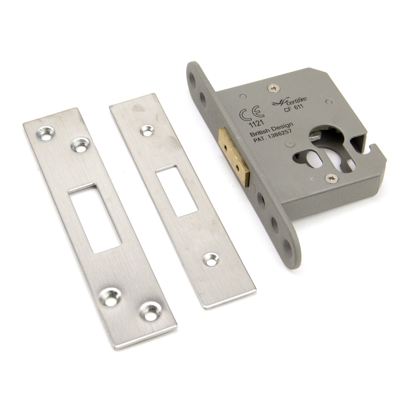 From The Anvil 91842 - SSS 2½" Euro Profile Dead Lock #finish_satin-stainless-steel