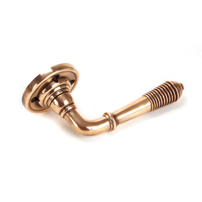 From The Anvil 91917 - Polished Bronze Reeded Lever on Rose Set #finish_polished-bronze