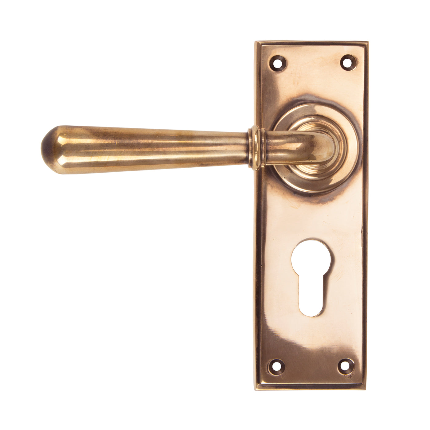 From The Anvil 91922 - Polished Bronze Newbury Lever Euro Lock Set #finish_polished-bronze