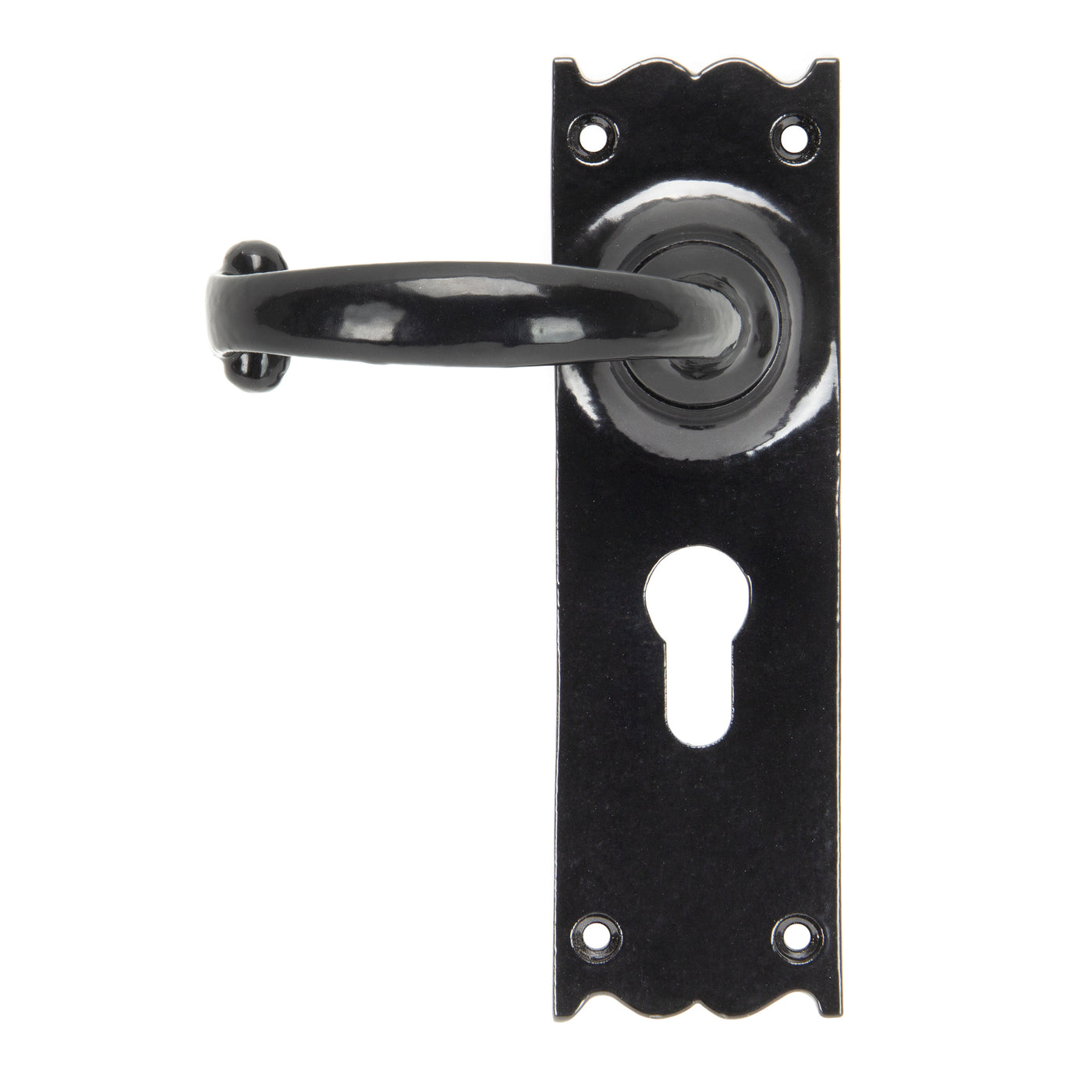 From The Anvil 91966 - Black Cottage Lever Euro Lock Set  #function_euro-lock