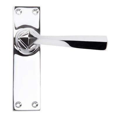 From The Anvil 91969 - Polished Chrome Straight Lever Latch Set #finish_polished-chrome