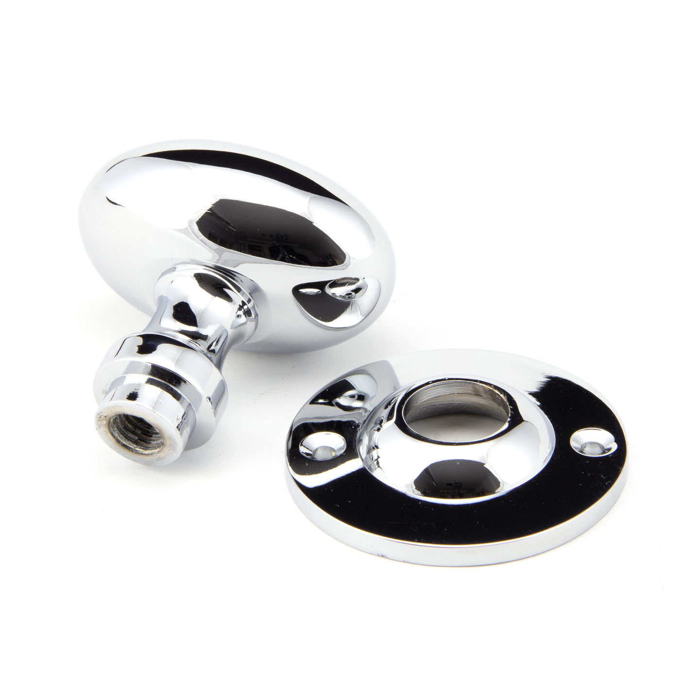 From The Anvil 91975 - Polished Chrome Oval Mortice/Rim Knob Set #finish_polished-chrome