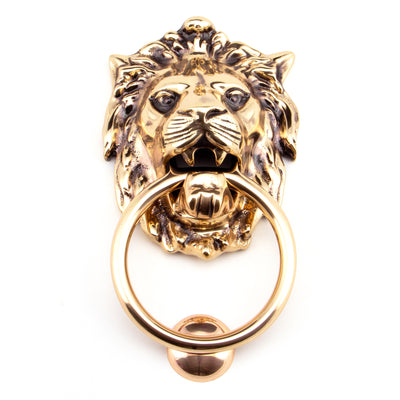 From The Anvil 91999 - Polished Bronze Lion Head Door Knocker #finish_polished-bronze