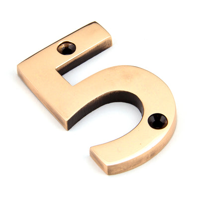 From The Anvil 92025 - Polished Bronze Numeral 5 #finish_polished-bronze