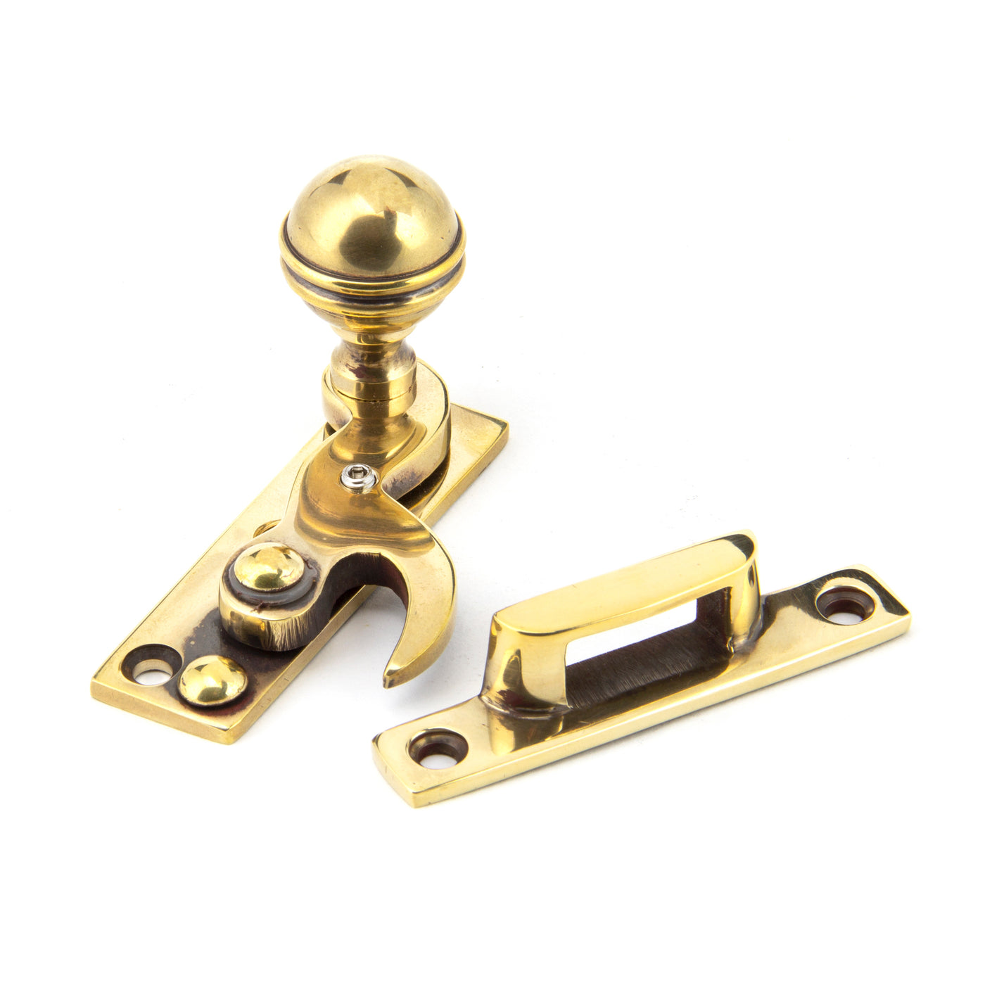 From The Anvil 92042 - Aged Brass Prestbury Sash Hook Fastener  #finish_aged-brass