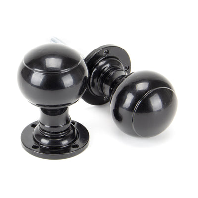 From The Anvil 92068 - Black Regency Mortice/Rim Knob Set  #finish_black