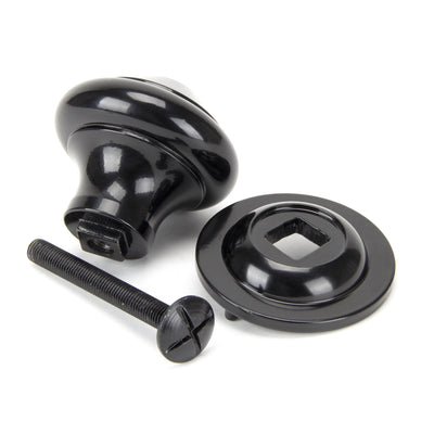 From The Anvil 92070 - Black Regency Centre Door Knob #finish_black